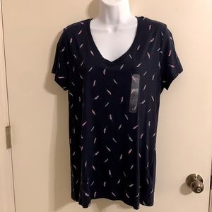 Womens Old Navy feather t shirt